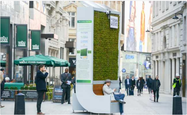 Banco que absorve mais poluição que pequena floresta é instalado em Londres