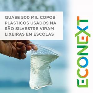 Quase 500 mil copos plásticos usados na São Silvestre viram lixeiras em escolas