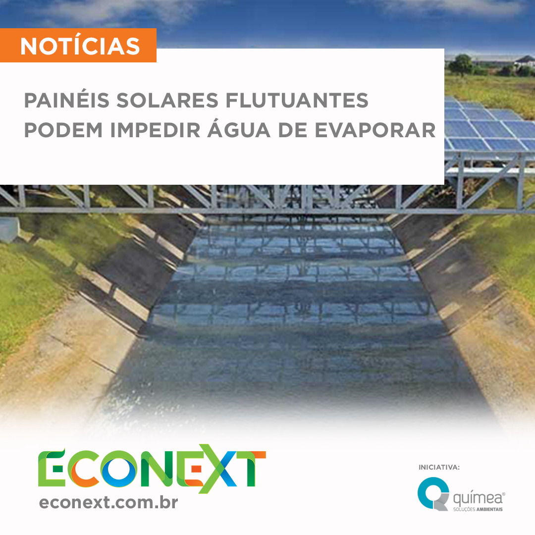 Painéis solares flutuantes podem impedir água de evaporar