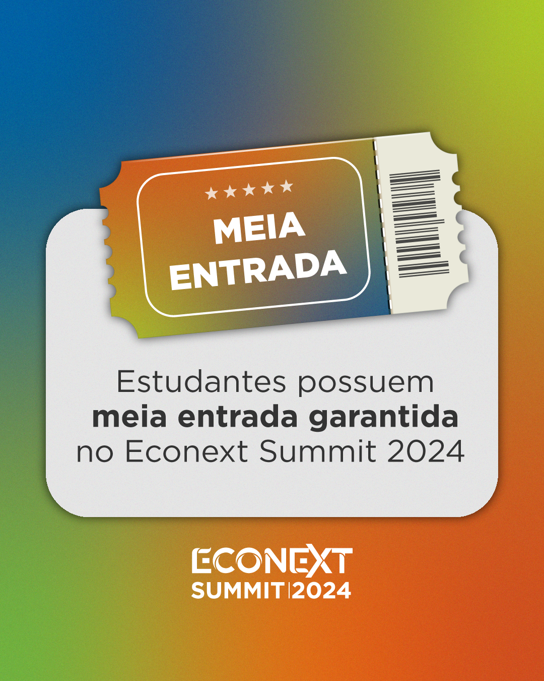 Estudante tem meia entrada garantida no Econext Summit 2024