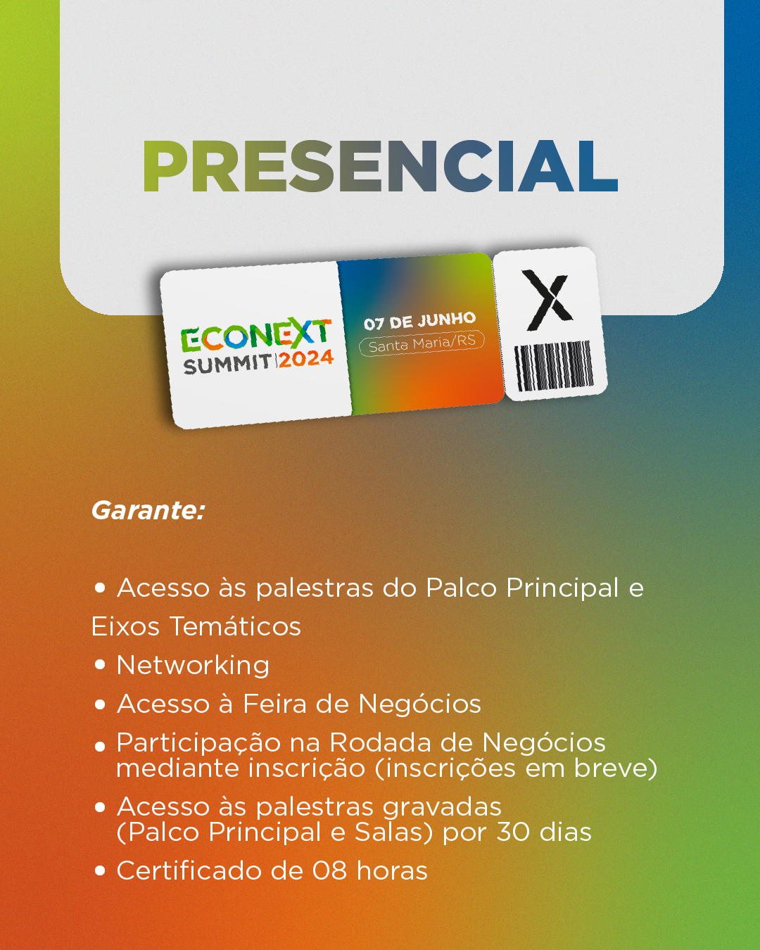 Presencial ou online? No Econext Summit 2024, tem os dois! Confira os benefícios.