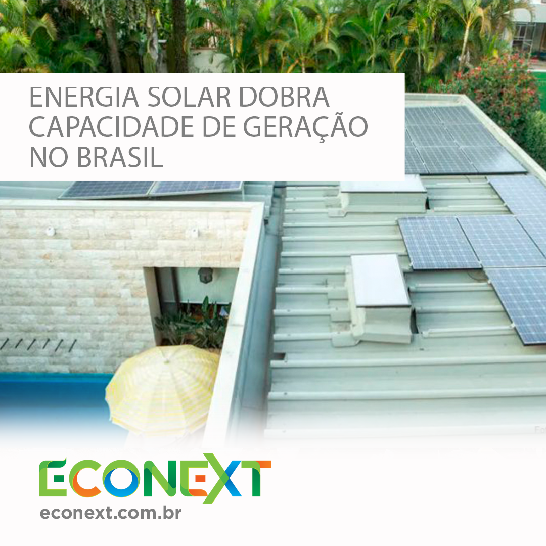 Energia solar dobra capacidade de geração no Brasil