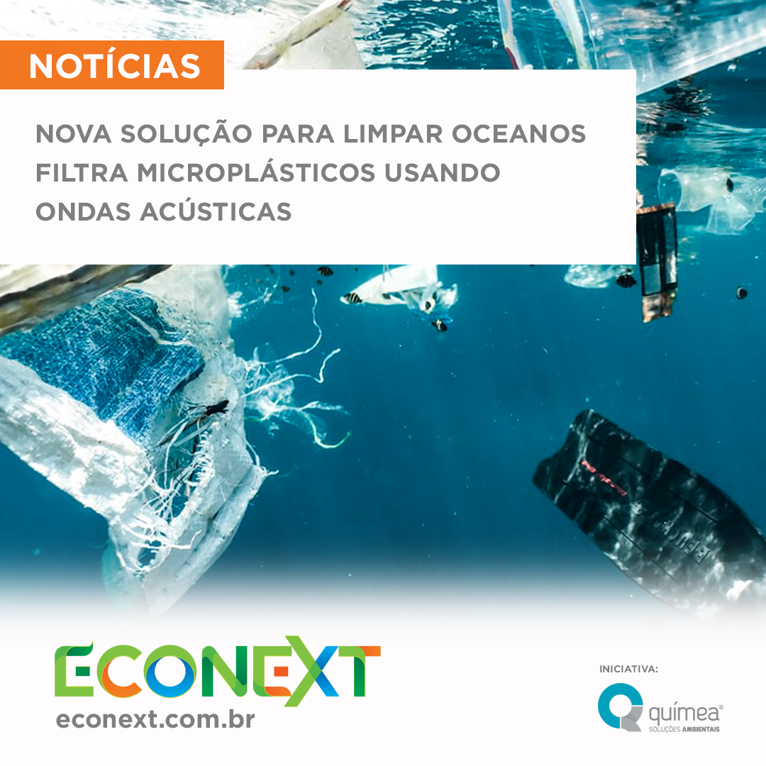 Nova solução para limpar oceanos filtra microplásticos usando ondas acústicas